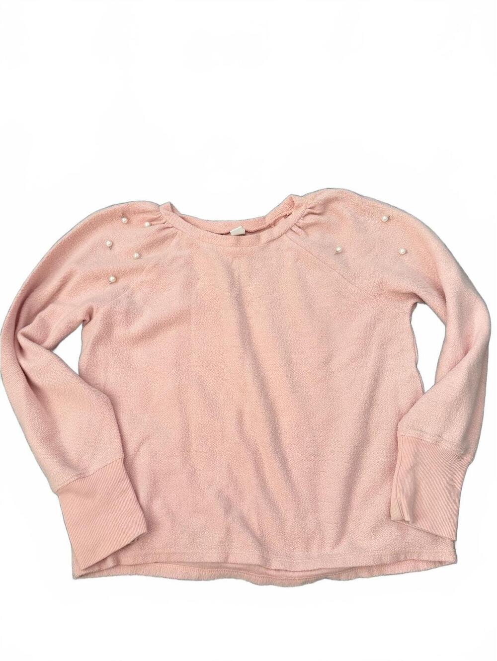 1901 Girls' Pink Long Sleeve Sweater with Pearl Accents Size XL 14/16
